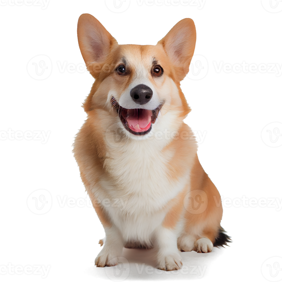 cute and happy dog on a transparent background. AI gen png