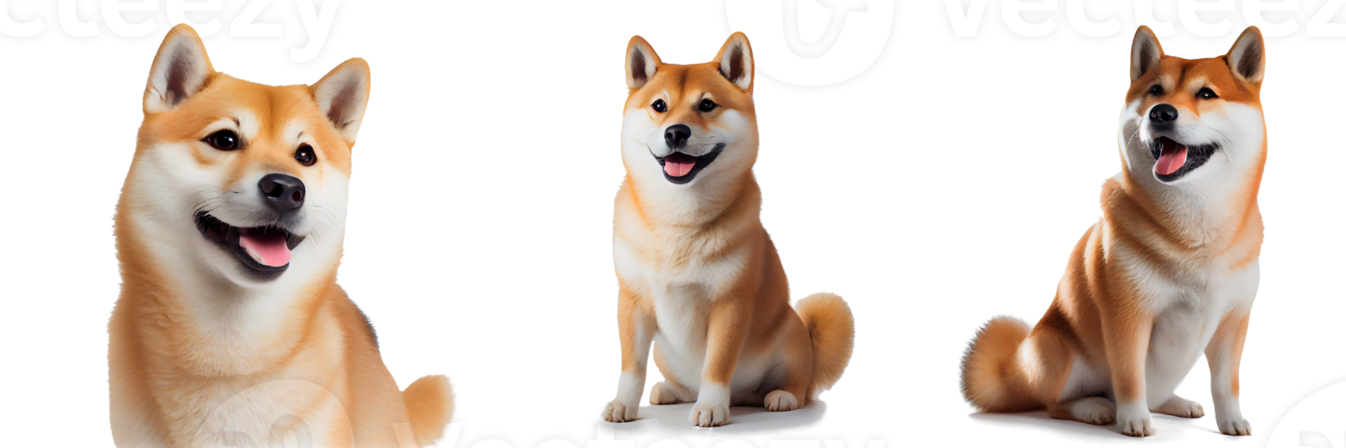 cute and happy dog on a transparent background. AI gen png