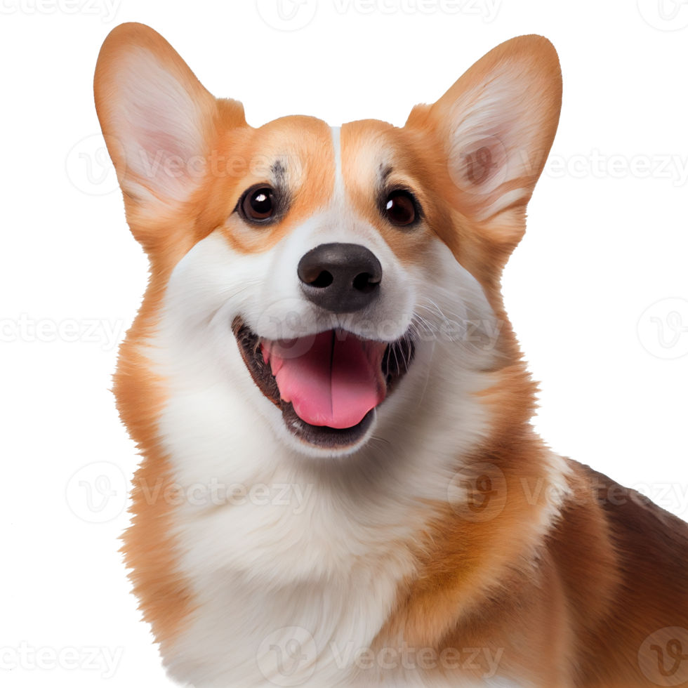 cute and happy dog on a transparent background. AI gen png