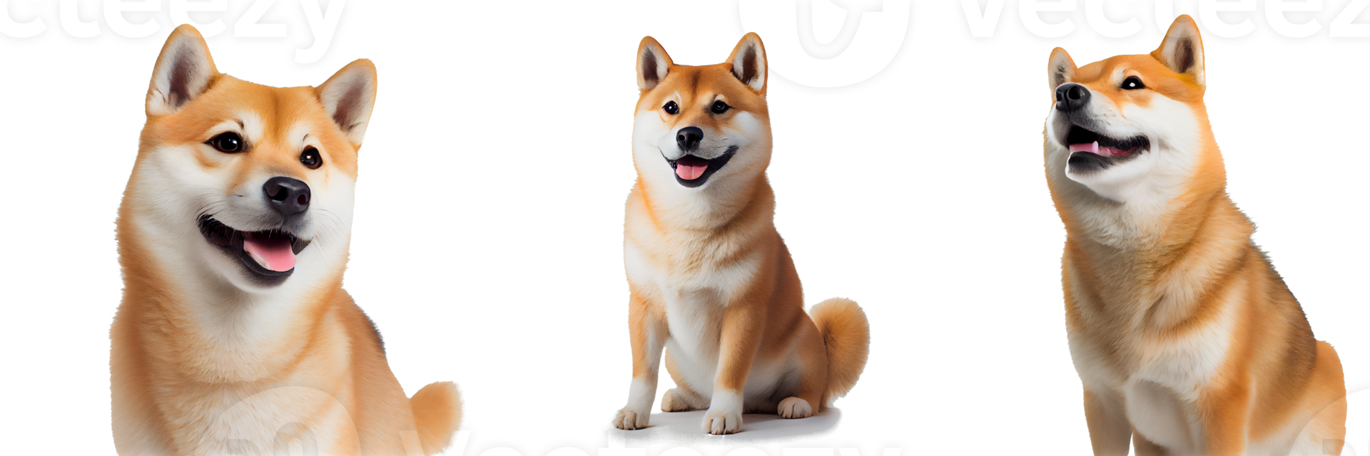 cute and happy dog on a transparent background. AI gen png