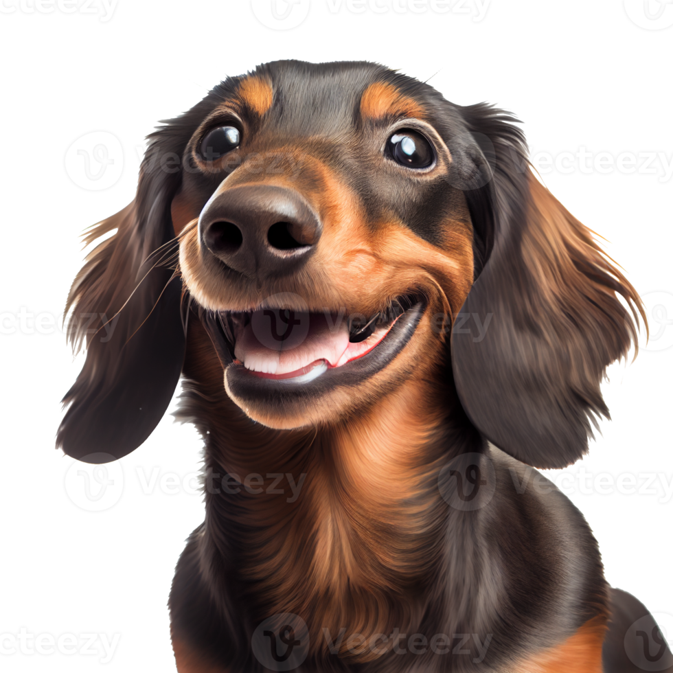 cute and happy dog on a transparent background. AI gen png