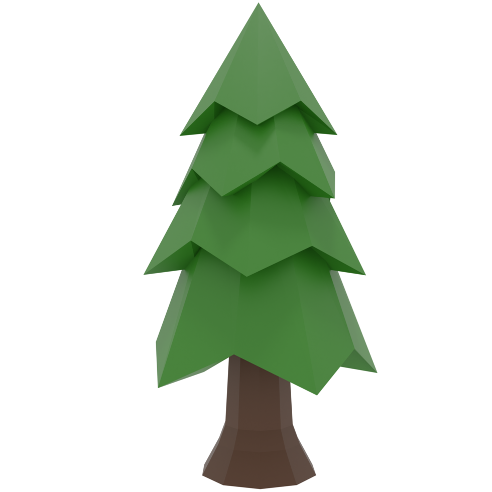 arbre 3d low poly png