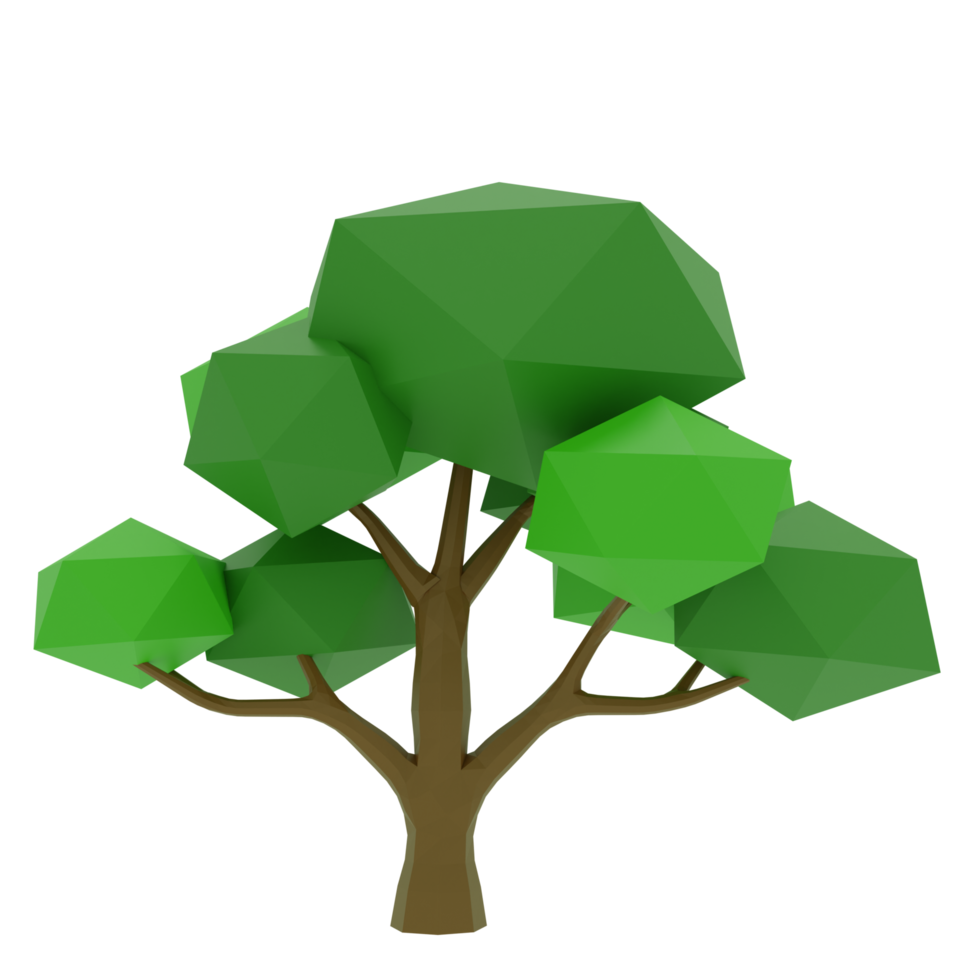 arbre 3d low poly png