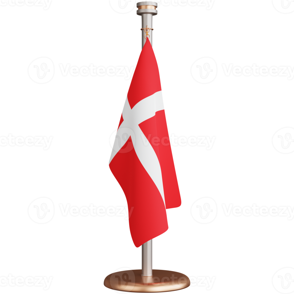 3d renderen van Denemarken vlaggenmast geïsoleerd png