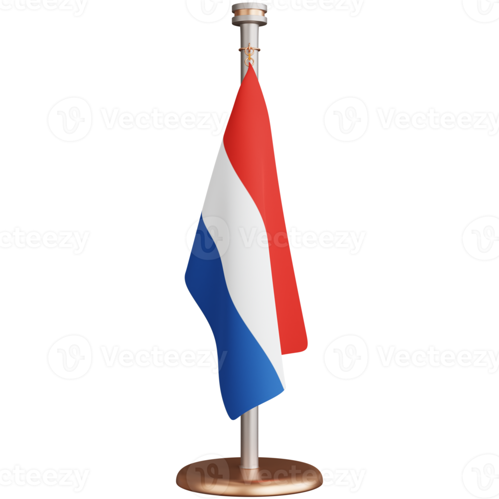 3d rendering of France flagpole isolated png