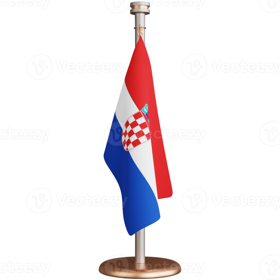 3d renderen van Kroatië vlaggenmast geïsoleerd png