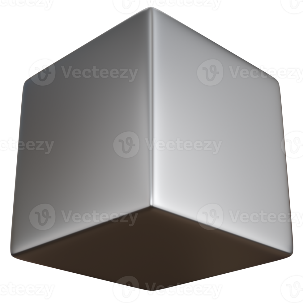 3d rendering metal box isolated png