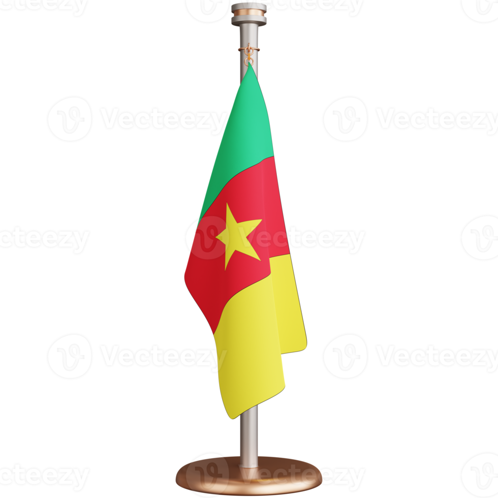 3d rendering of cameroon flagpole isolated png