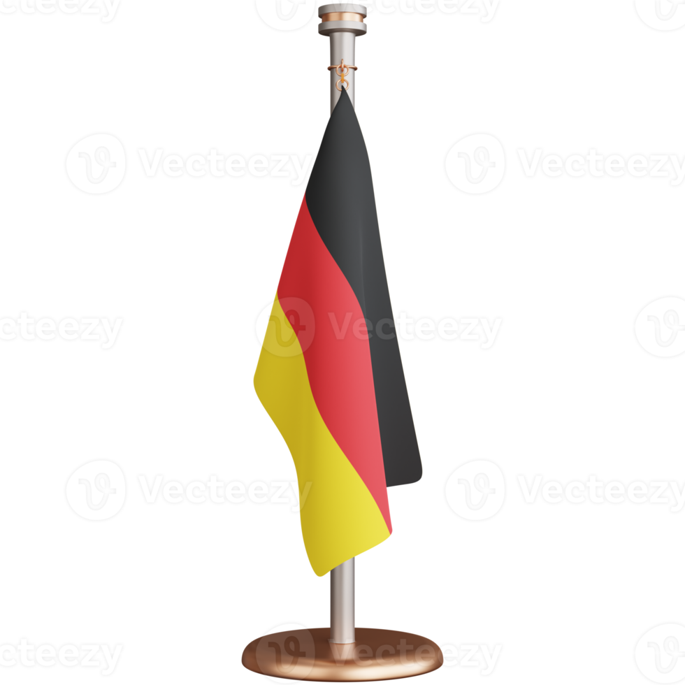 3d rendering of Germany flagpole isolated png