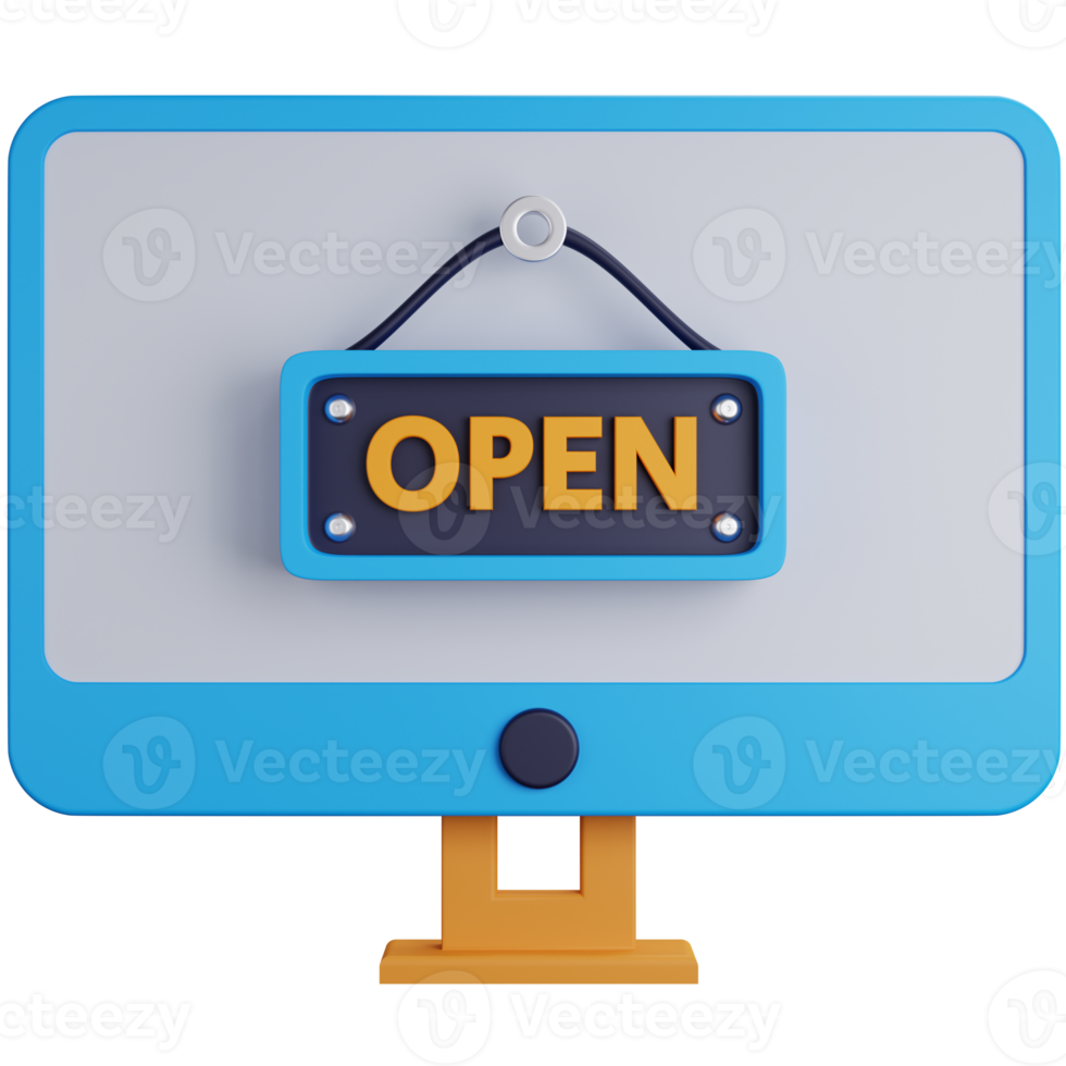 3d rendering open board computer isolated png