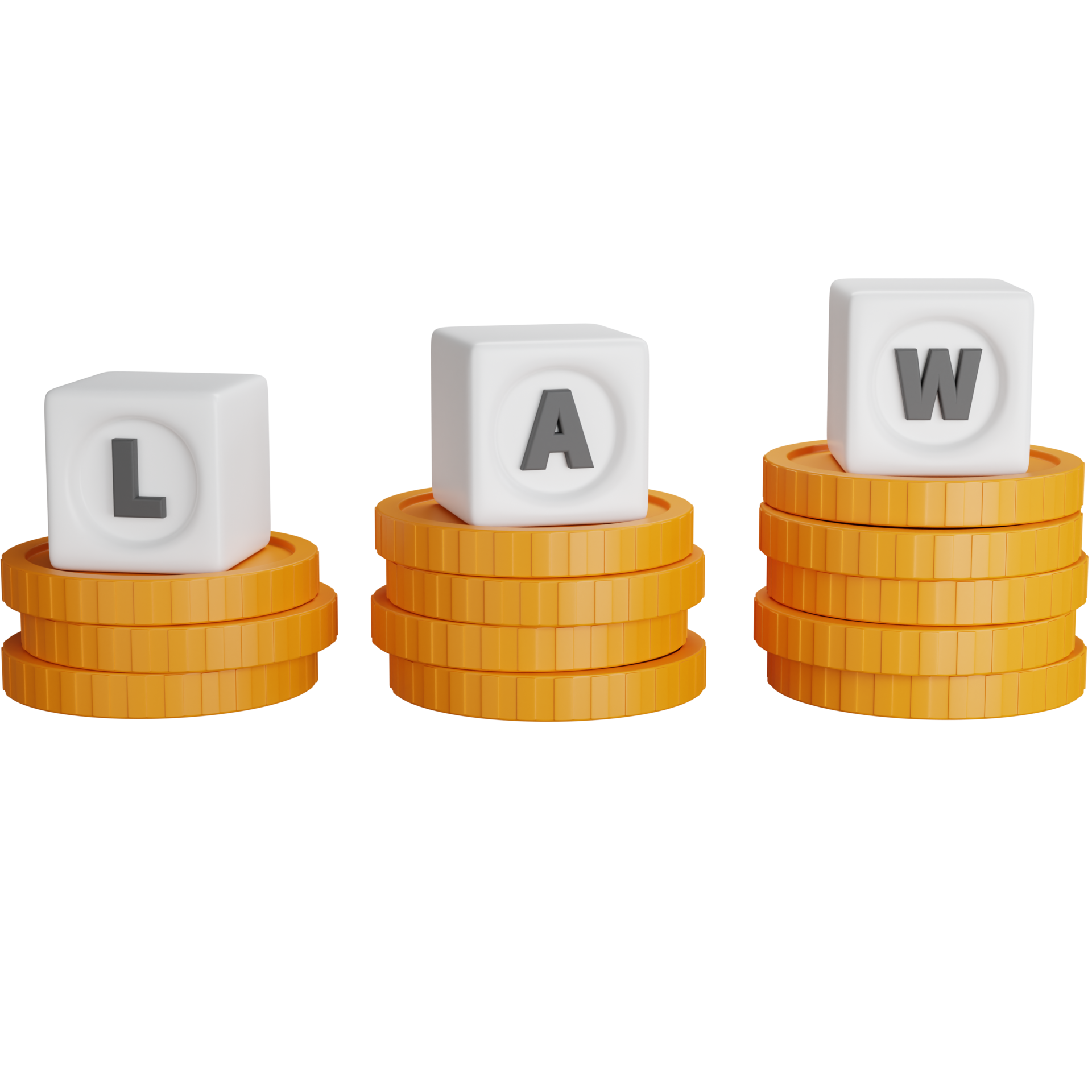 3d Rendering Pile Of Coins With The Dice Written Law On Top Isolated 3d-rendering-pile-of-coins-with-the-dice-written-law-on-top-isolated