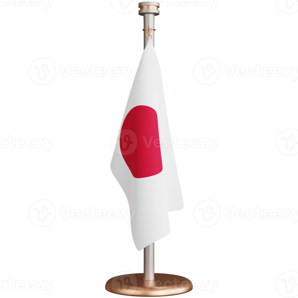3d rendering of japan flagpole isolated png