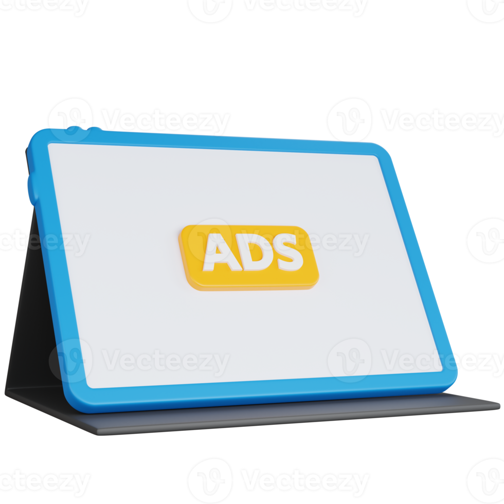 3d rendering advertising tablets isolated png