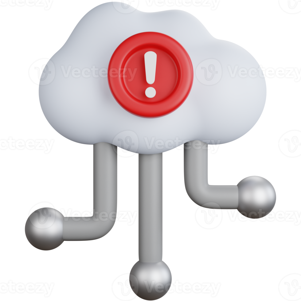 3d tolkning fel moln förbindelse isolerat png