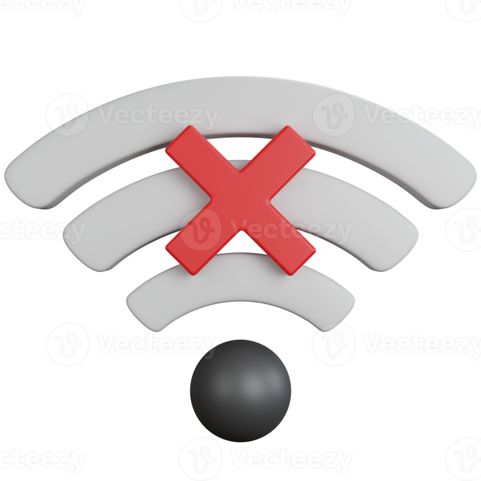 3d tolkning wiFi nätverk Nej förbindelse isolerat png