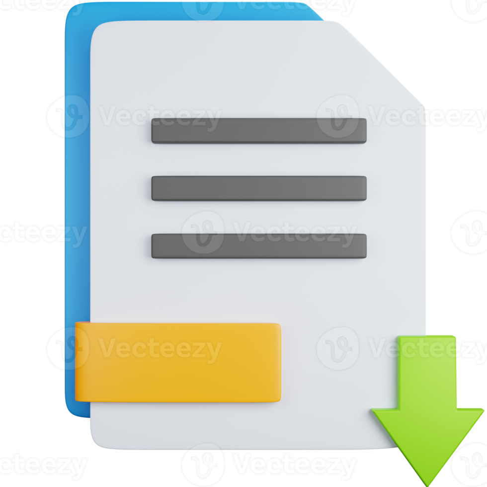 3d rendering download file with the up arrow isolated png