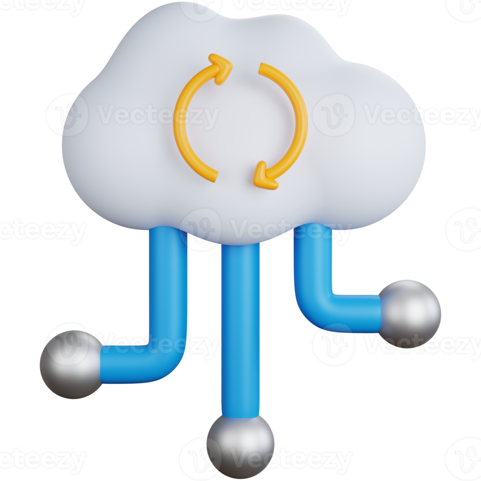 3d rendering reloading cloud isolated png