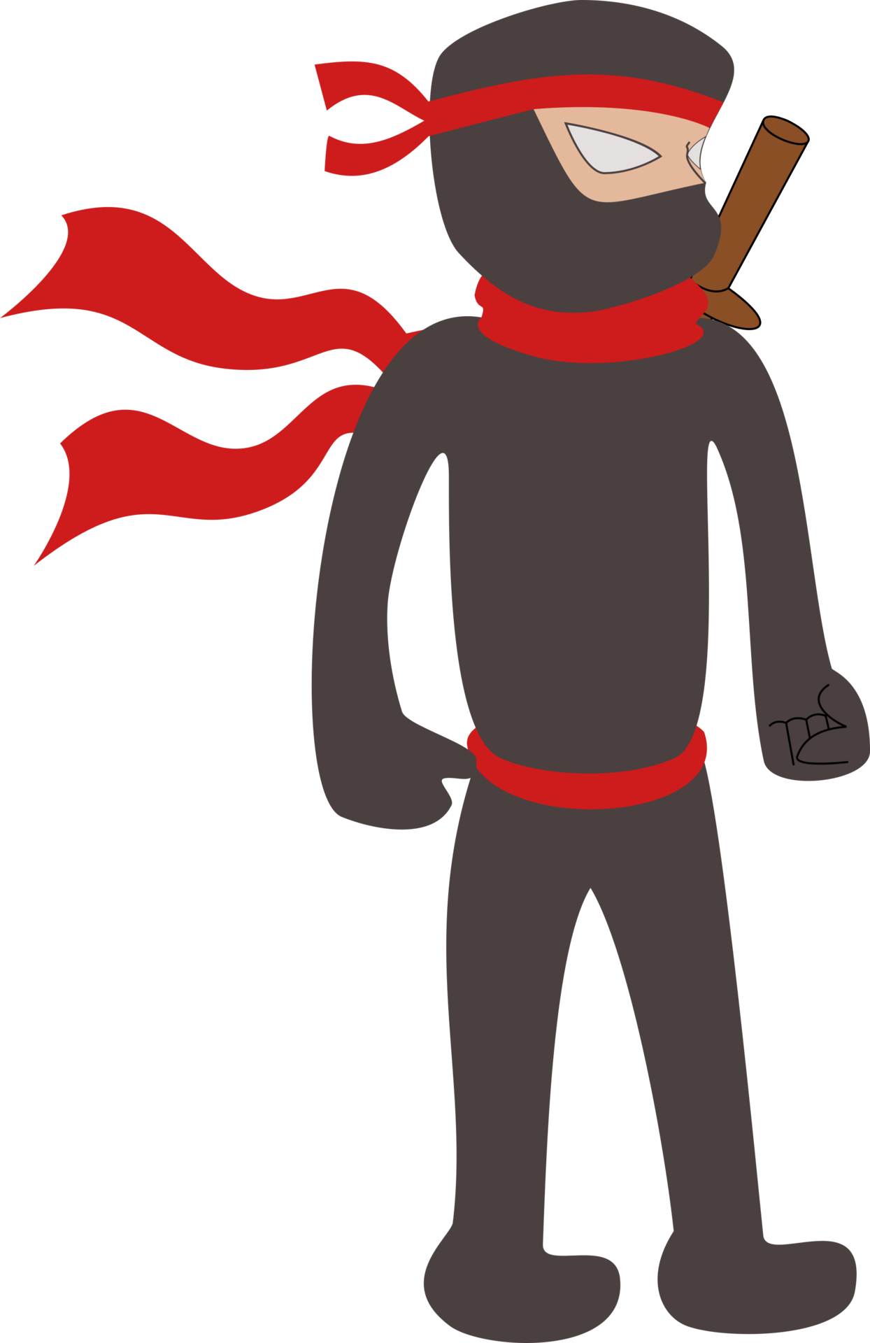 ilustração de desenho de garoto ninja em pé 18249982 PNG