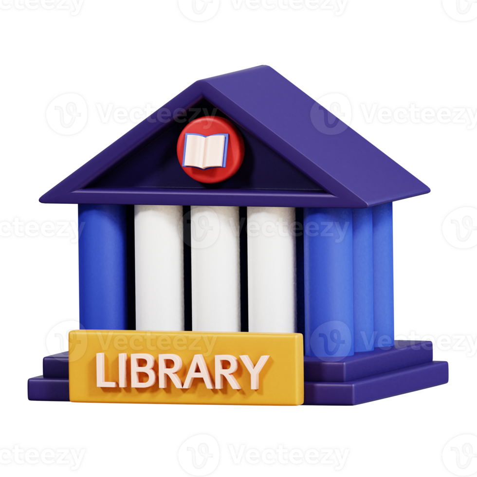 biblioteca educación icono 3d png