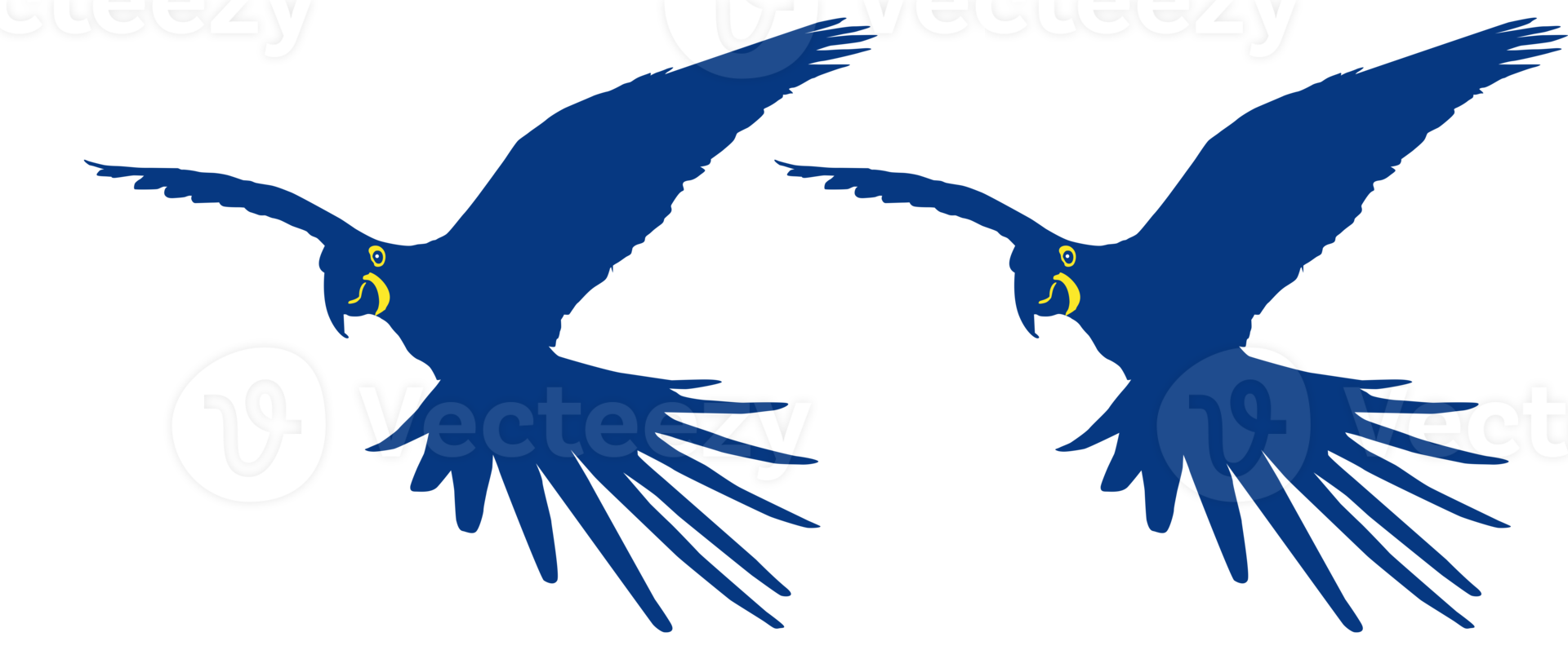 Flying Macaw Bird Silhouette for Logo, Pictogram, Art Illustration, Website or Graphic Design Element. Format PNG