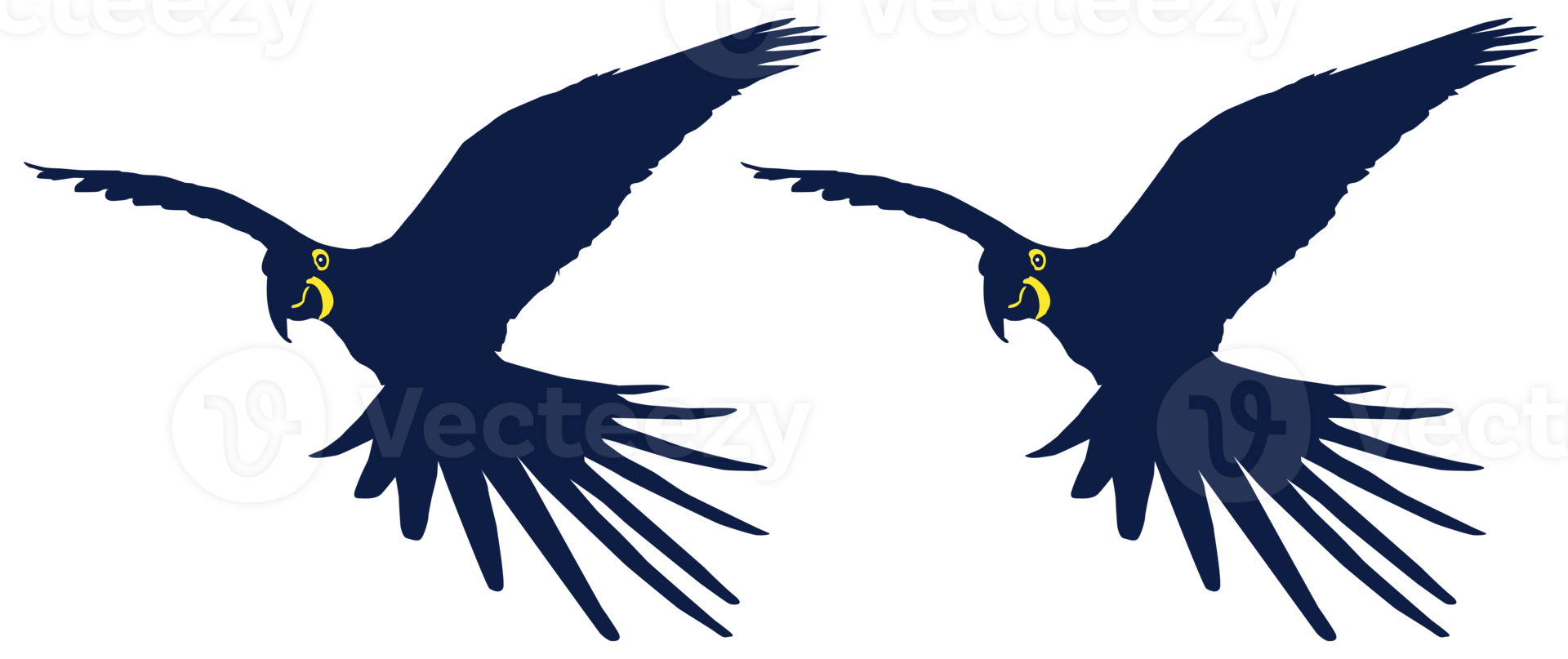 Flying Macaw Bird Silhouette for Logo, Pictogram, Art Illustration, Website or Graphic Design Element. Format PNG