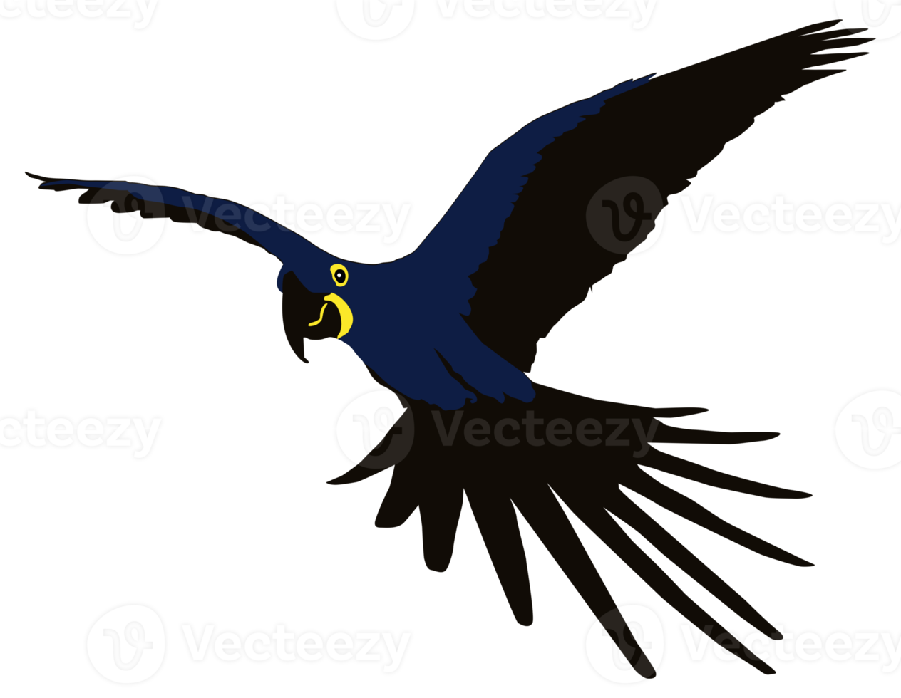 Flying Macaw Bird Silhouette for Logo, Pictogram, Art Illustration, Website or Graphic Design Element. Format PNG