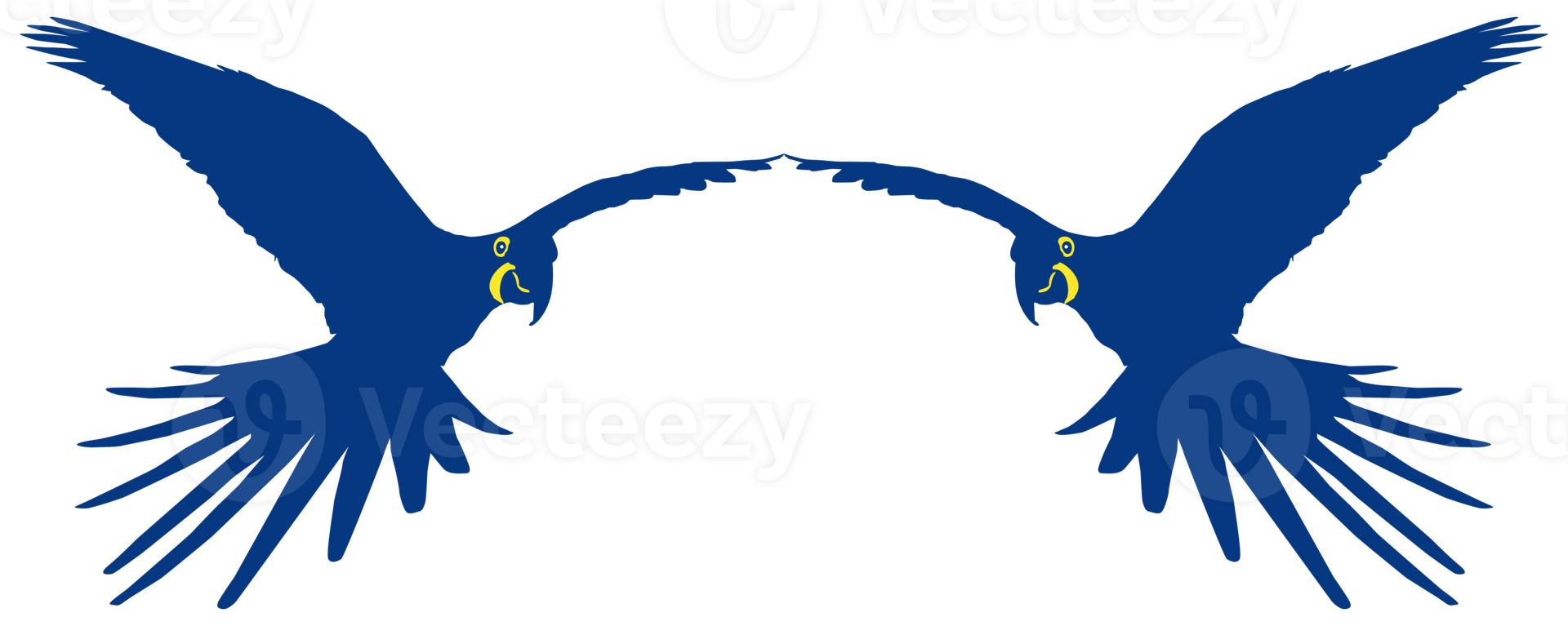 Flying Macaw Bird Silhouette for Logo, Pictogram, Art Illustration, Website or Graphic Design Element. Format PNG