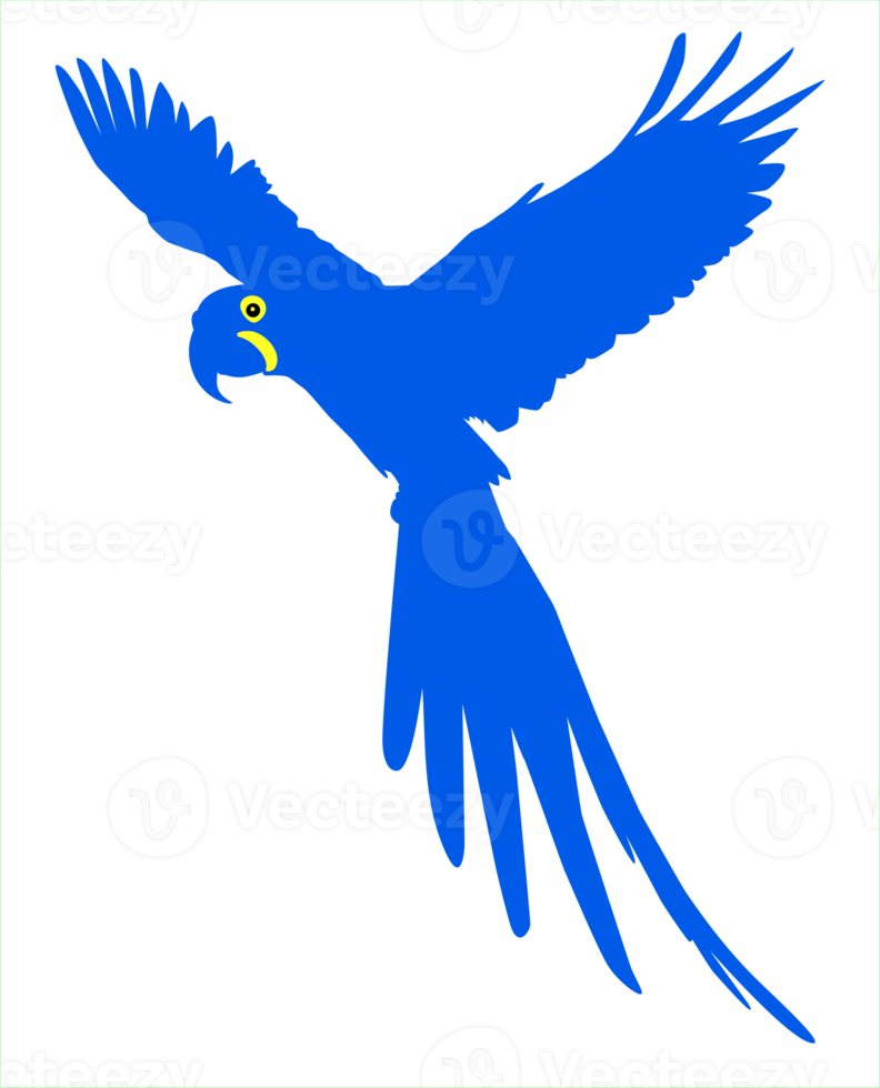 Flying Macaw Bird Silhouette for Logo, Pictogram, Art Illustration, Website or Graphic Design Element. Format PNG