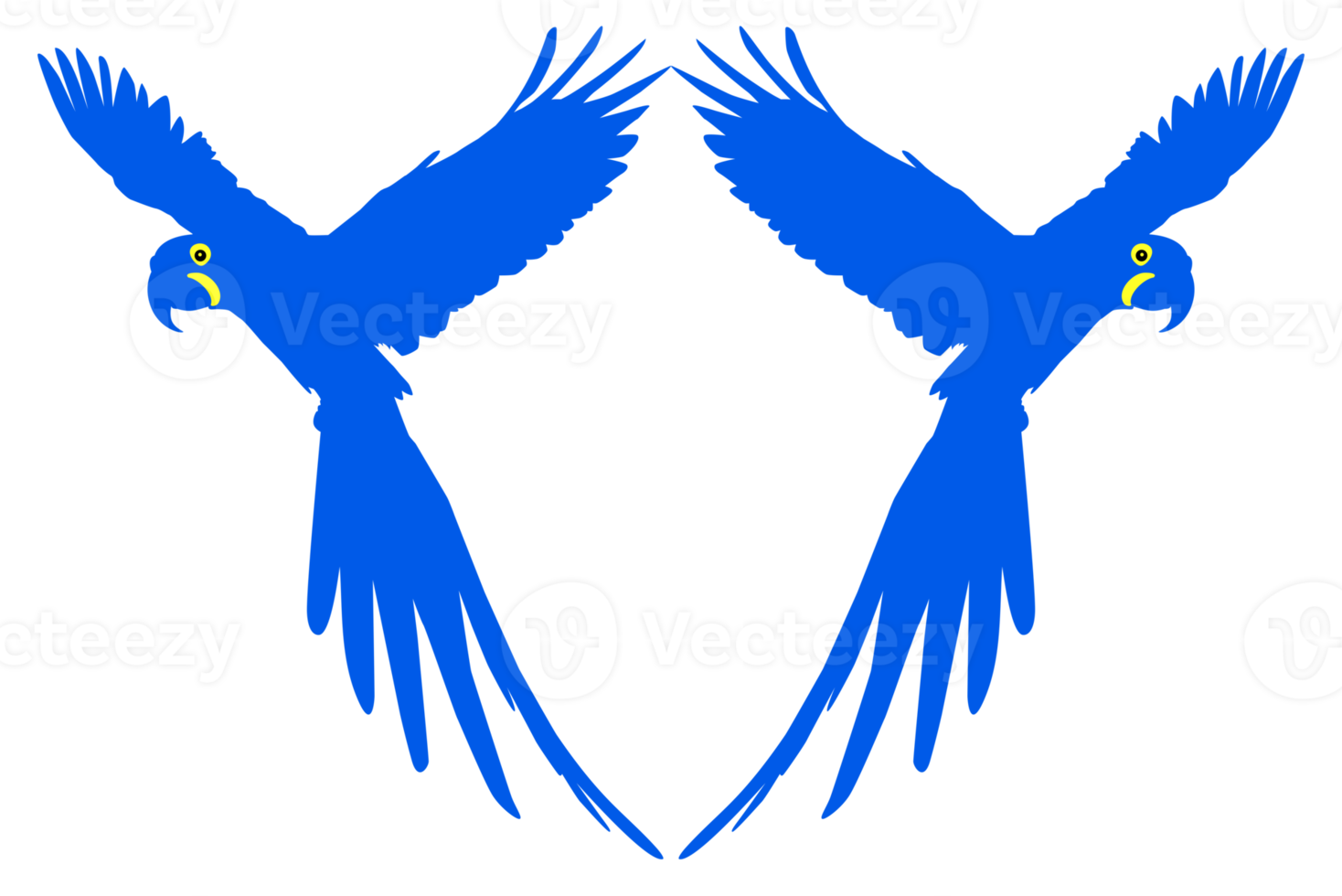 Flying Macaw Bird Silhouette for Logo, Pictogram, Art Illustration, Website or Graphic Design Element. Format PNG