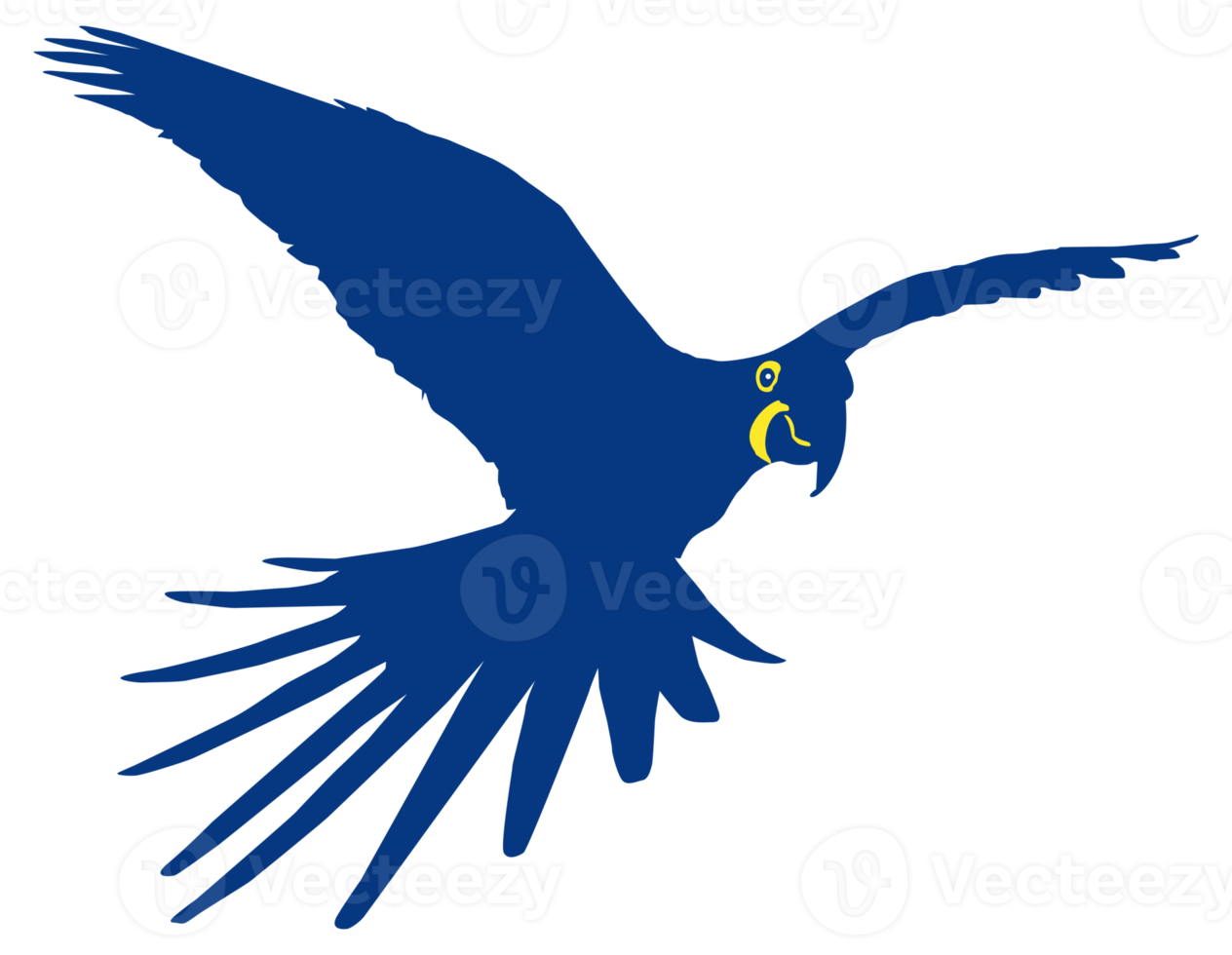 Flying Macaw Bird Silhouette for Logo, Pictogram, Art Illustration, Website or Graphic Design Element. Format PNG