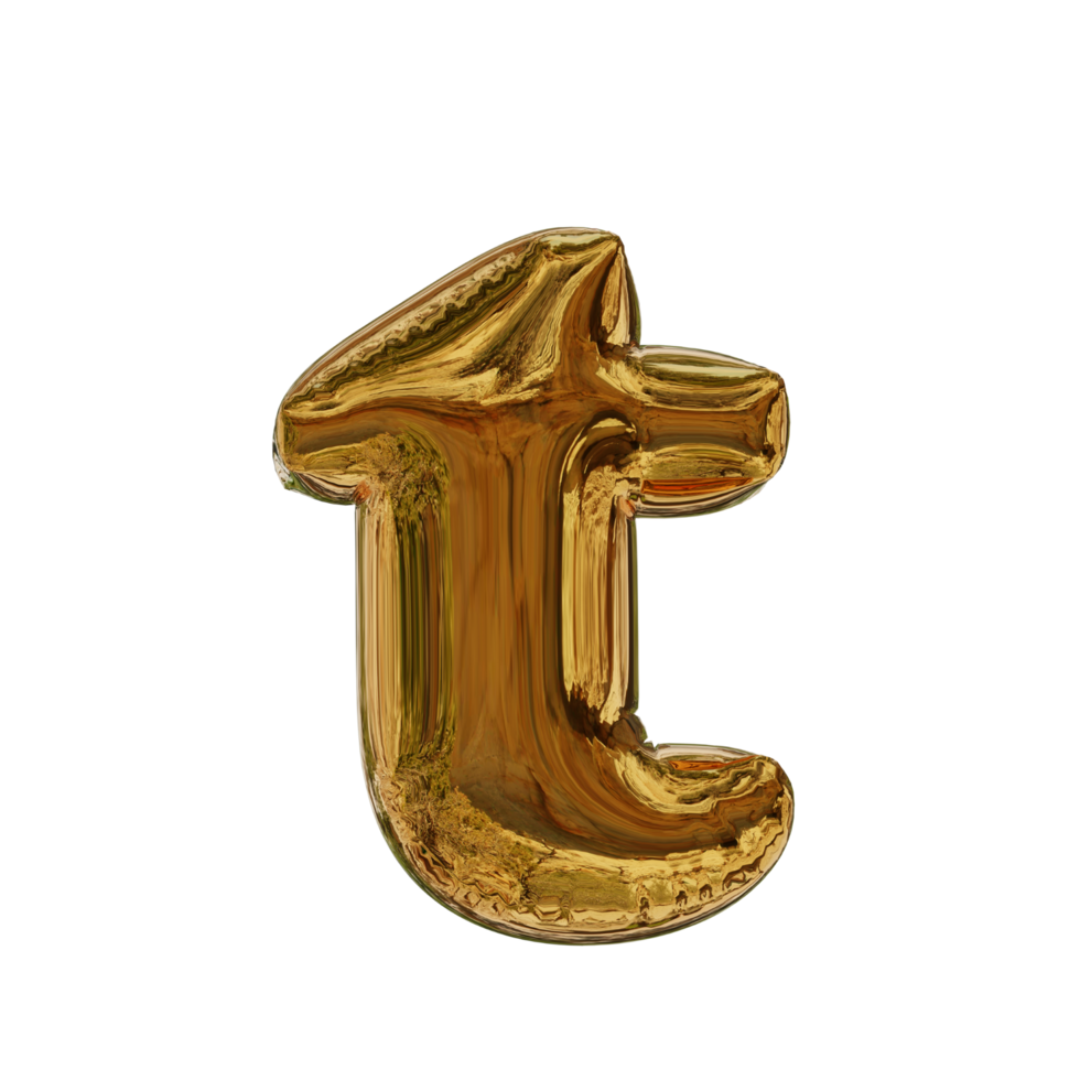 3D Golden balloon text png