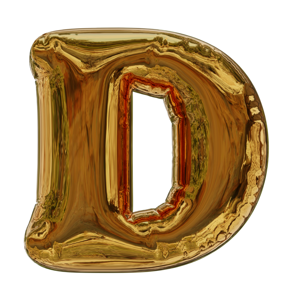 3D Golden balloon text png