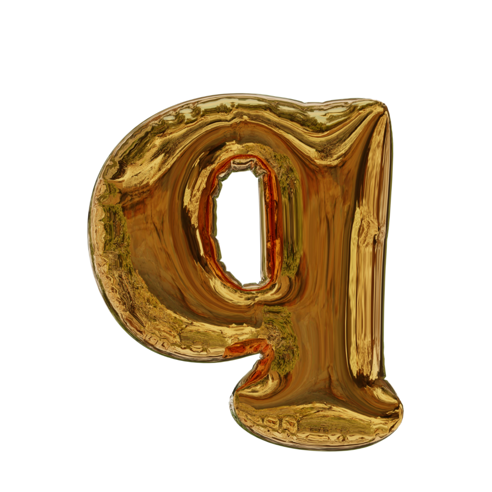 3D Golden balloon text png