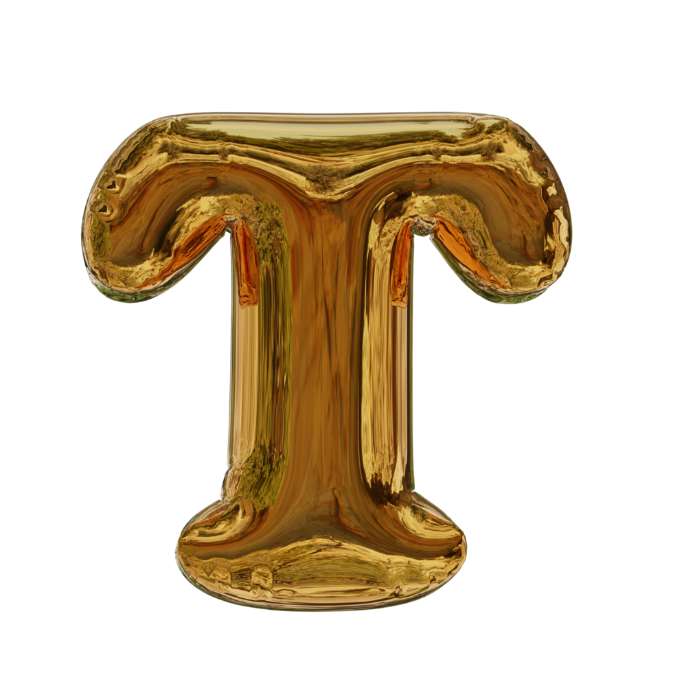 texto de balão dourado 3D png