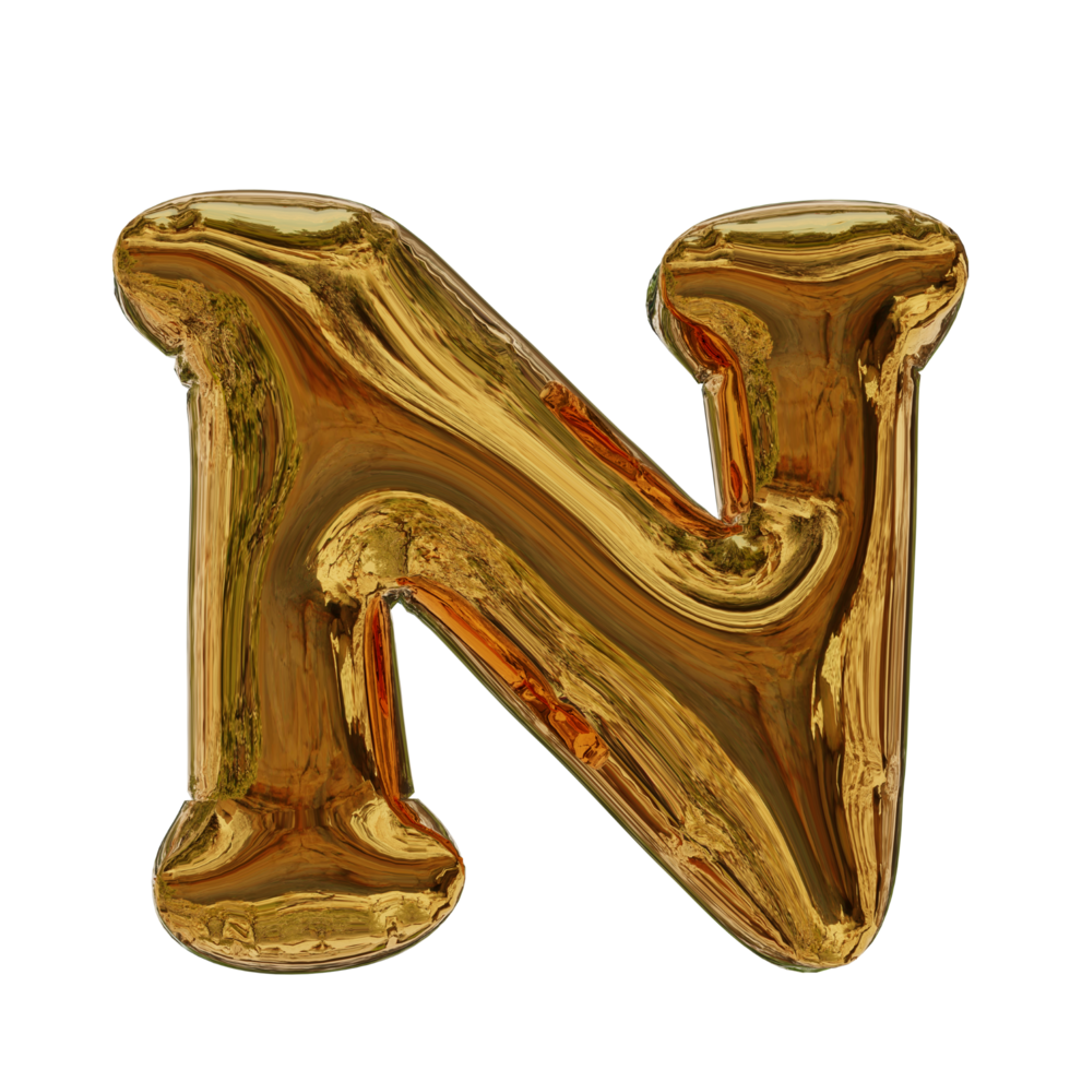 3D Golden balloon text png