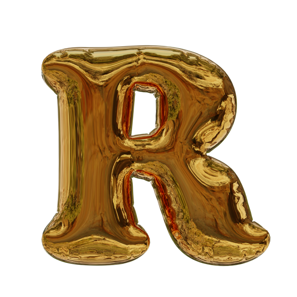 3D Golden balloon text png