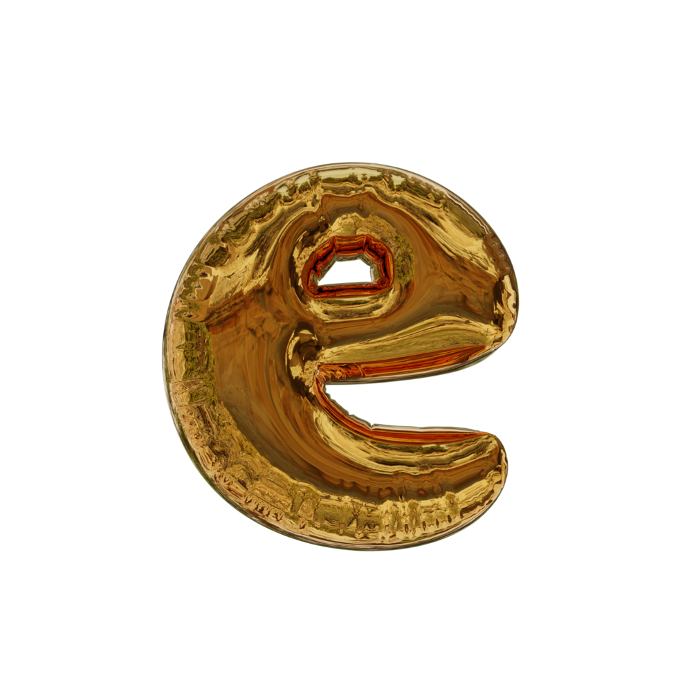 3D Golden balloon text png