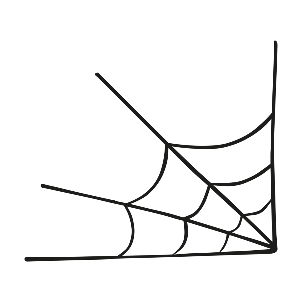 Hand Drawn Spider web on Transparent background png