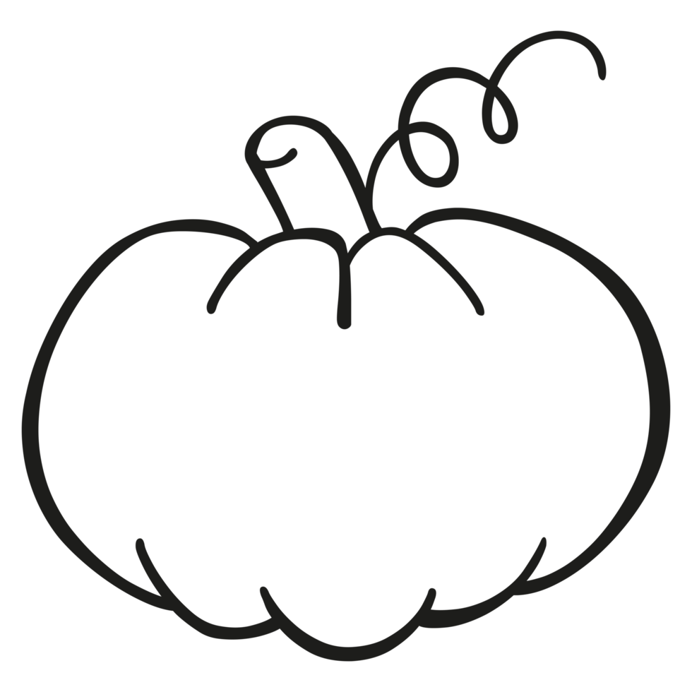 citrouille dessinée à la main sur fond transparent png