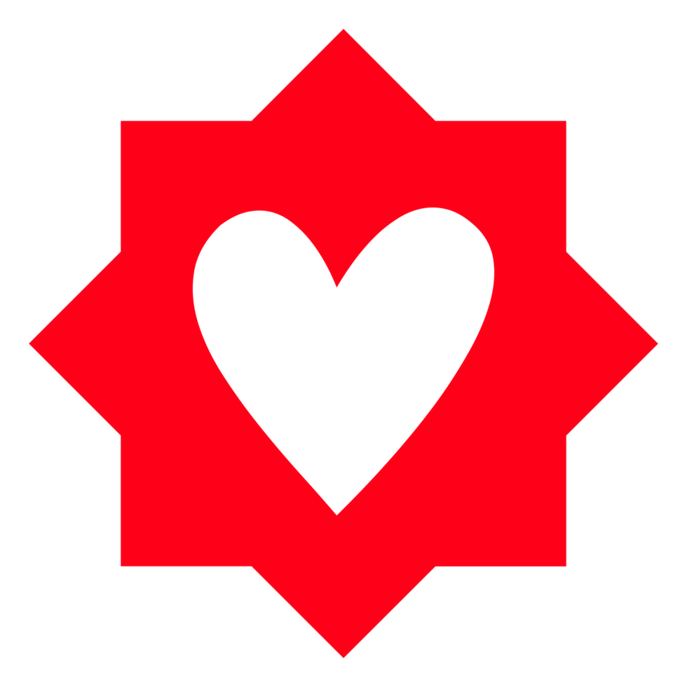 Heart design element on Transparent Background png
