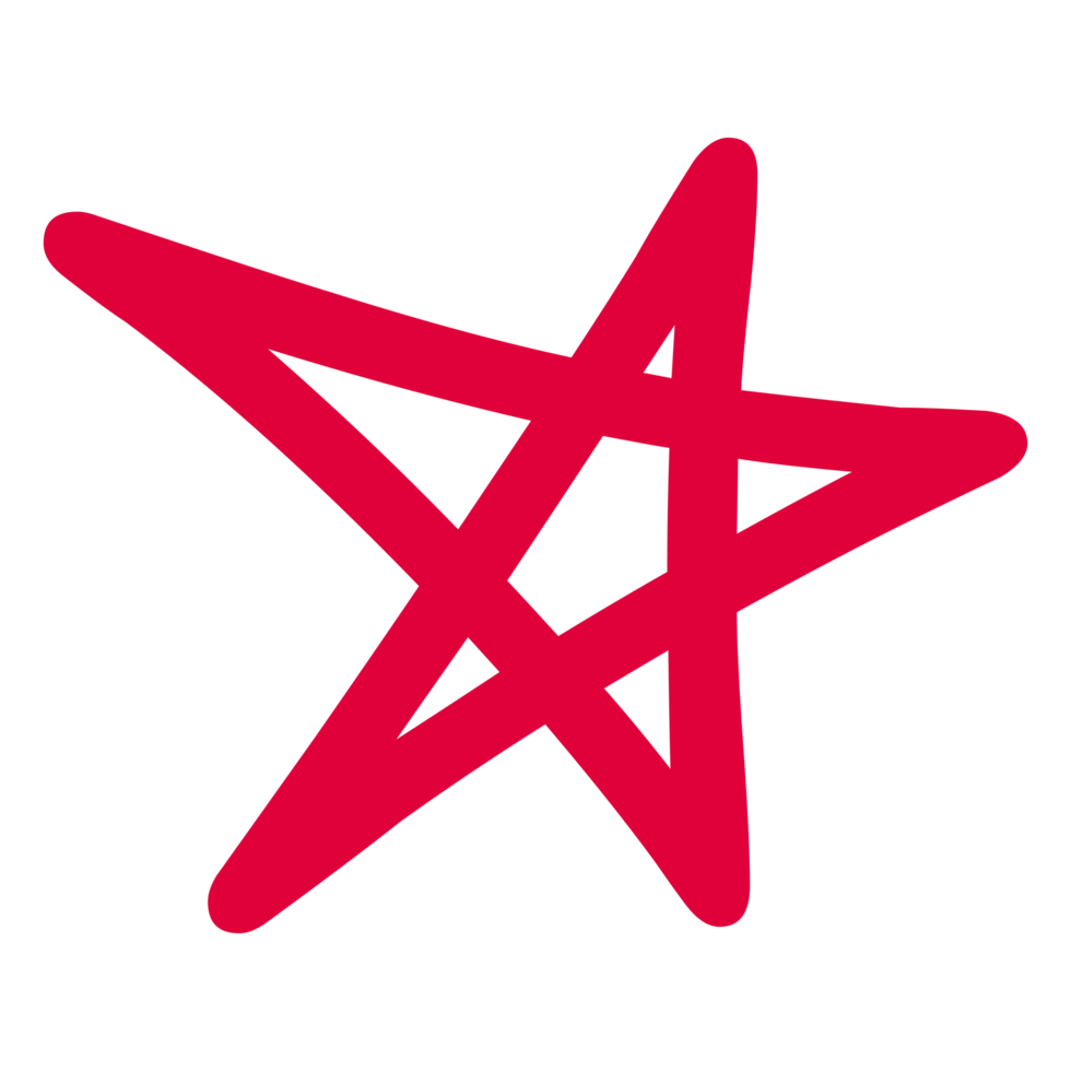 Hand Drawn Star shape on Transparent Background png