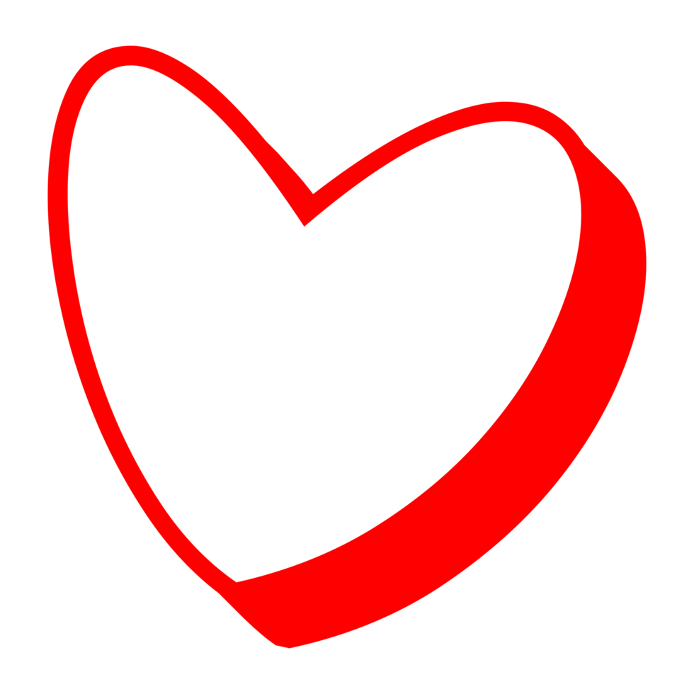 Heart Shape Outline on Transparent Background png