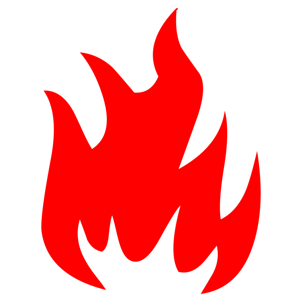 Hand drawn flame silhouette on Transparent Background png