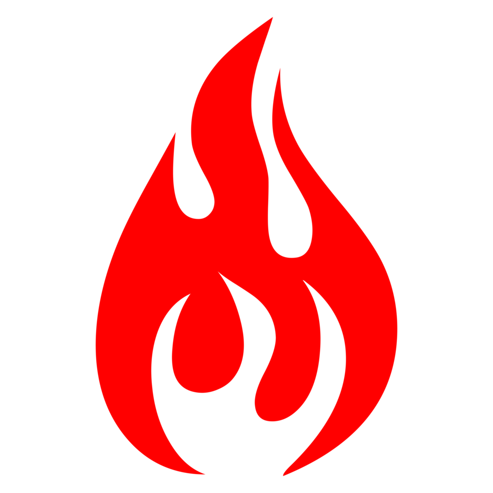 Hand drawn flame silhouette on Transparent Background png