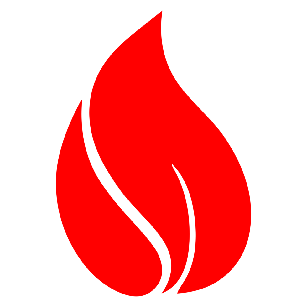 Hand drawn flame silhouette on Transparent Background png