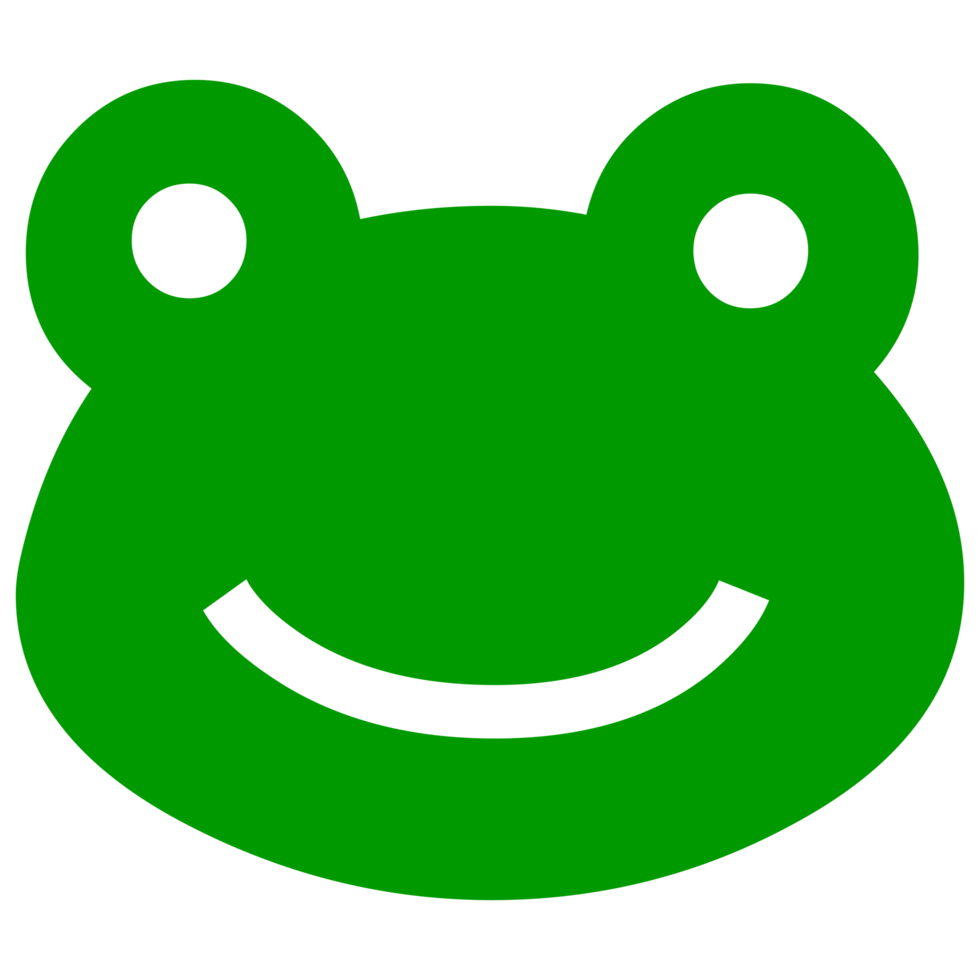 Smiling frog face on Transparent Background png