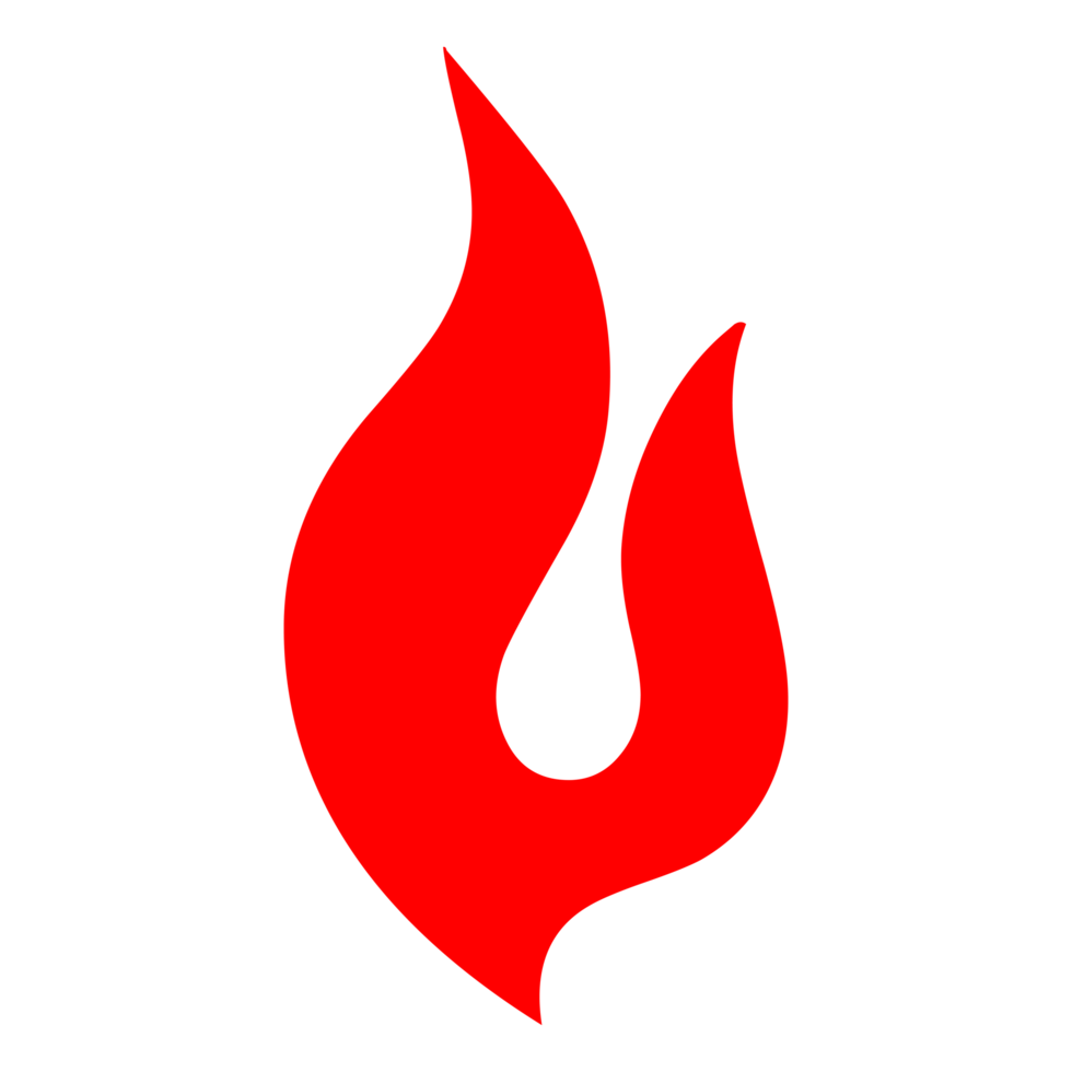 Hand drawn flame silhouette on Transparent Background png