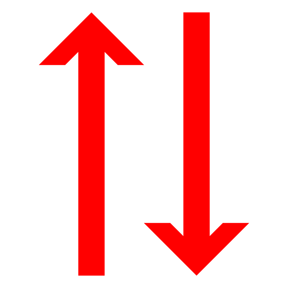 Dual Directional Arrow on Transparent Background png