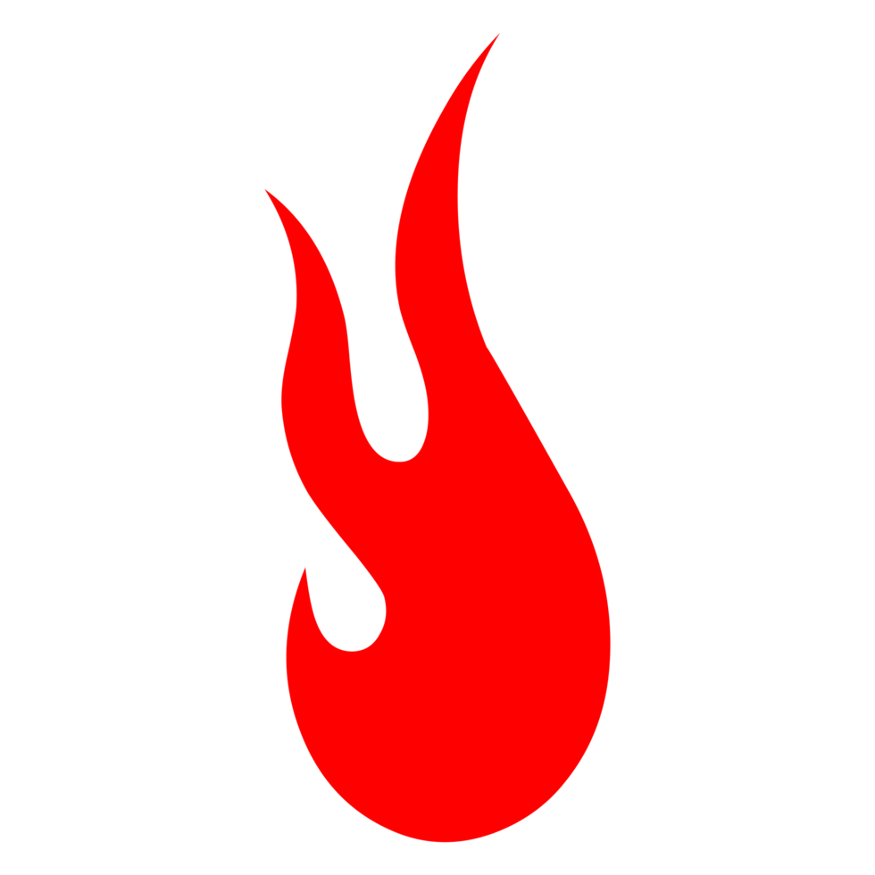 silhueta de chama desenhada de mão em fundo transparente png