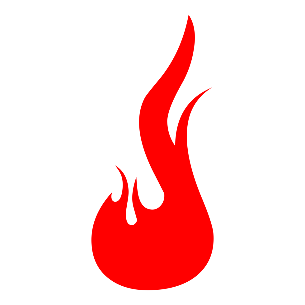 Hand drawn flame silhouette on Transparent Background png